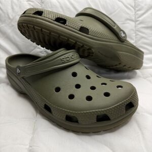 Crocs Unisex-Adult Classic Clogs Slip On Men 10 Women 12 Army Green Lightweight